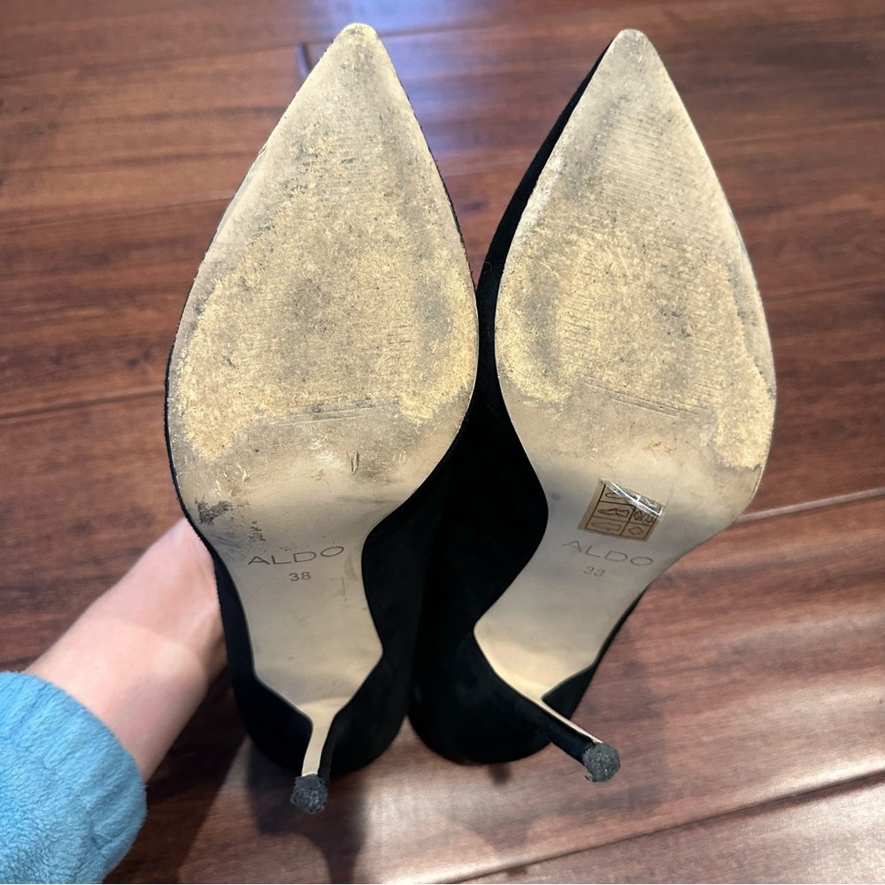 ALDO Black Genuine Suede Pumps with Original Box - Size 38 - Picture 7 of 16